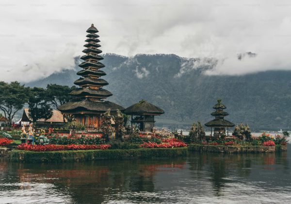 Beach and temples in Bali
